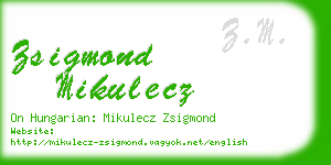 zsigmond mikulecz business card